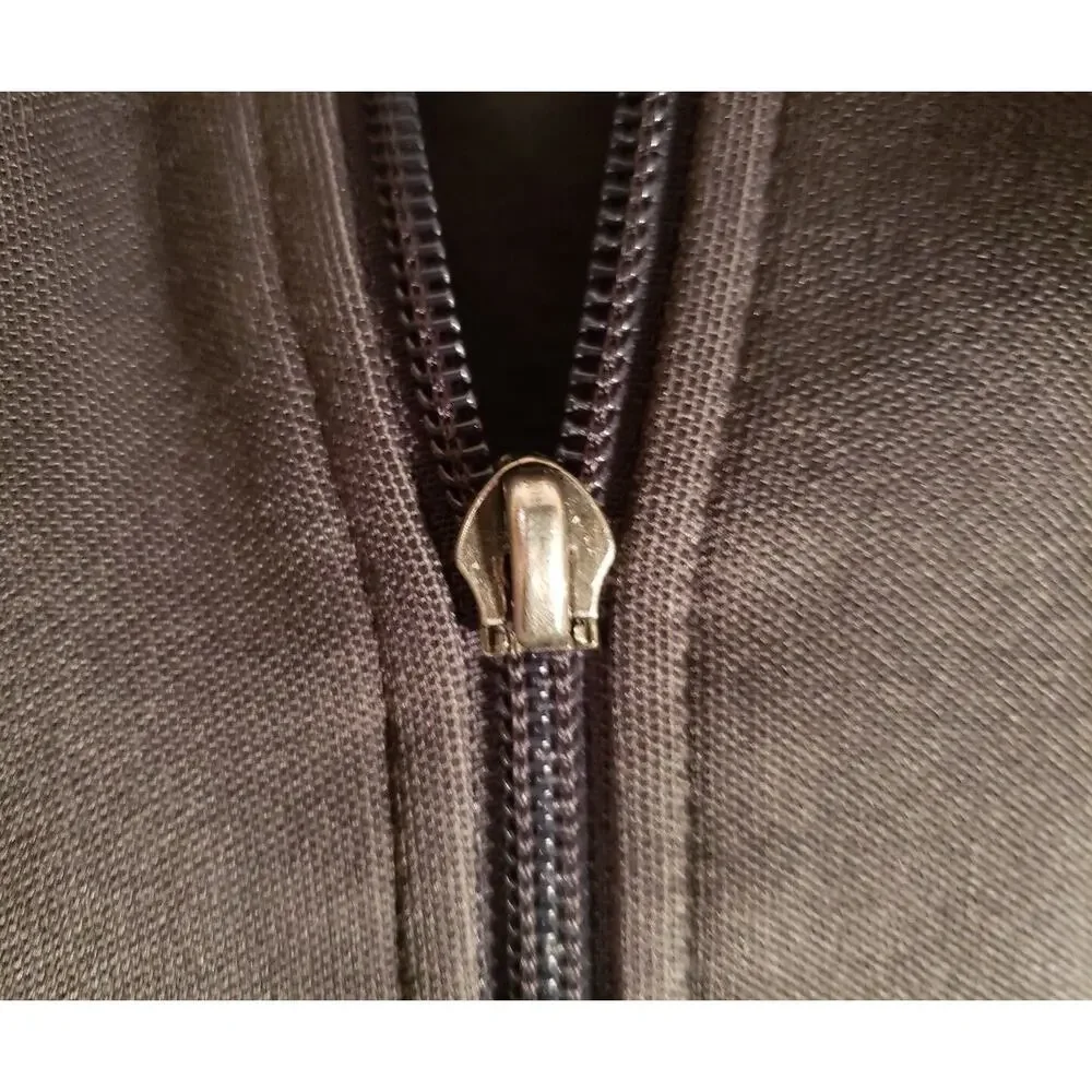 The North Face Men's Jacket XL Gray‎ w Red Stripes Pre Owned Zipper Tab Missing